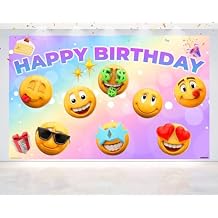 5x3 FT NEWMOJI Faces Party Decorations Backdrop - Add a Splash of Emotions to Your Celebration!