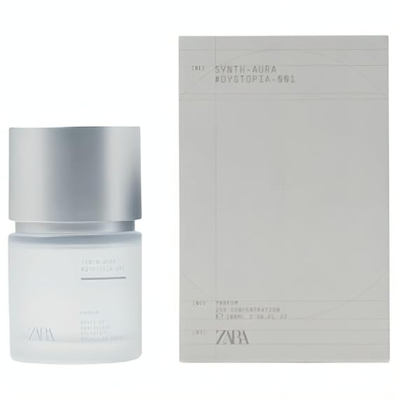 Zara 001 Synth Aura Perfume for Men Sandalwood Jasmine Molecular Iris & Amber Scent Long-Lasting Modern Fragrance Eau de Parfum EDP 100ml (3.38 fl. oz)