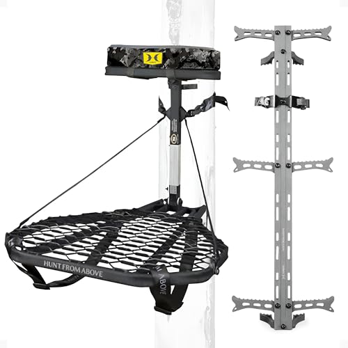 Hawk Hang-On Deer Hunting Tree Stand Steel Adjustable Platform
