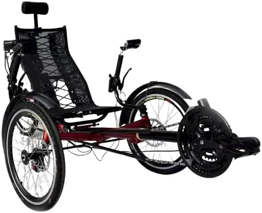 Electric Recumbent Trike for Adults with Folding Frame, Motorized Recumbent Trike for Smooth Riding, Electric Tadpole Recumbent with Stable 3 Wheel Design for Comfort and Performance