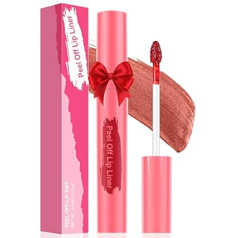 Lip Stain Peel Off Tattoo Lip Liner Lip Tint Long-Lasting All Day Coral Red
