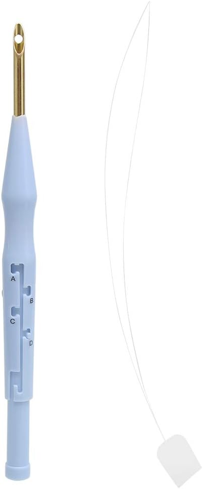 Embroidery Punch Needle Tool - DIY Craft Pen - Knitting Stitching Aid - Needle Threader Included - Ideal for Cross Stitching Beginners