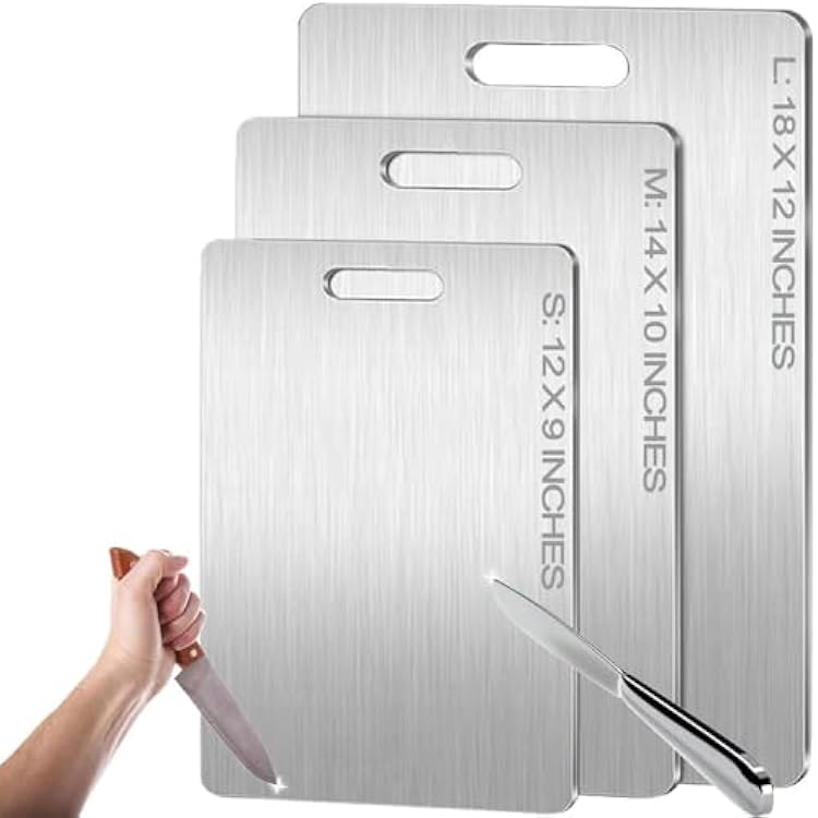 2025 New Katuchef Titanium Cutting Board - 100% Pure Titaniums Cutting Boards for Kitchen, Upgrade Double Sided Food-Grade Titanium Board, Thick Cutting Board for Home Kitchen Cooking A2#16L x 11W
