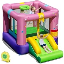 BOUNTECH Inflatable Bounce House, Party Bouncy House with 480W Blower for Kids 3-12 Indoor Outdoor, Basketball Game, Toddler Bounce House with Slide for Boys Girls Birthday Backyard Gifts
