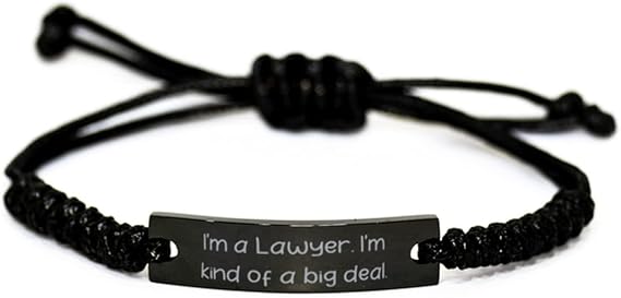 Epic Lawyer, I'm a Lawyer. I'm Kind of a Big Deal., Funny Holiday Black Rope Bracelet for Colleagues