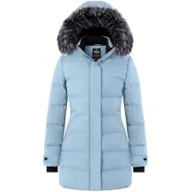 Wantdo Women's Long Quilted Winter Coat Thicken Puffer Jacket with Faux Fur Hood