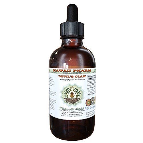 Hawaii Pharm Devils Claw Alcohol-Free Liquid Extract, Devils Claw Harpagophytum Procumbens Sun Dried Tuber Glycerite Natural Herbal Supplement 4 oz