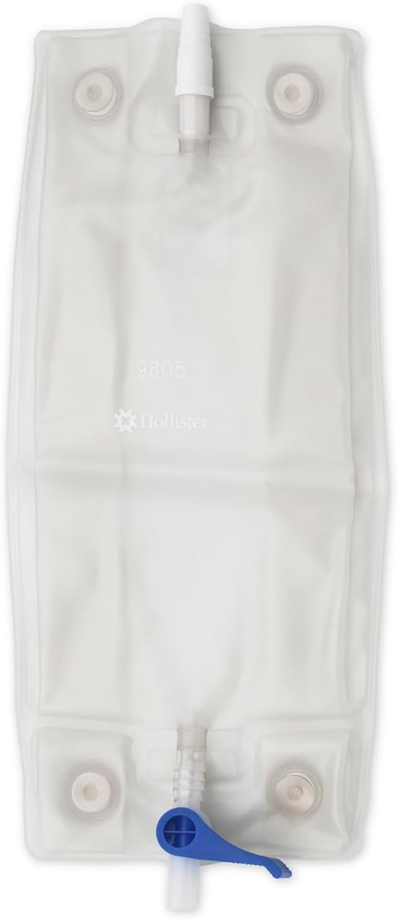 Hollister 9805 Urinary Leg Bag, Pack of 1, 30 oz (900 mL) Sterile Convenient Drain with Easy-to-Operate Drain Valve