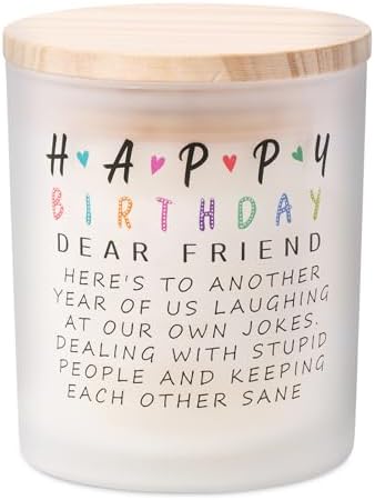 Best Friend Birthday Gifts for Women Friendship Unique, Christmas Gifts for Friends Female Bestie BFF, Happy Birthday Lavender Scented Candle 10oz, 40th 50th 60th 70th Birthday Gift Ideas