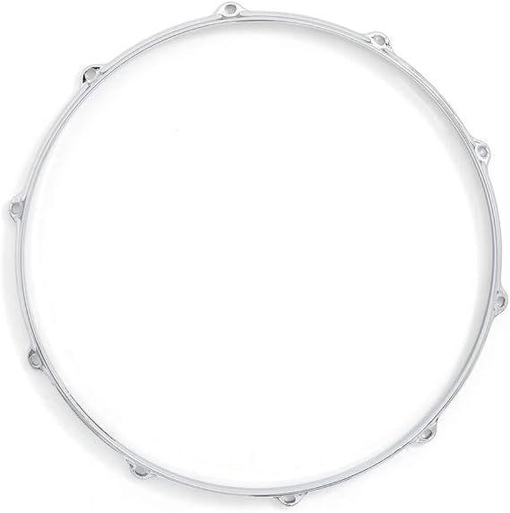 Gibraltar 14" 10-Lug Snare Side Drum Hoop, 2.3mm Heavy-Duty Chrome Plated Steel, Triple-Flanged Design, Clearer Tone and Stable Tuning, Fits Most Standard Snare Drum Bottoms (SC-1410SS)