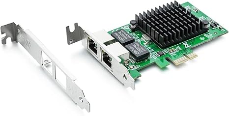 10/100/1000Mbps Gigabit Ethernet Converged Network Adapter (NIC) with Intel 82576 Chip | Ethernet PCI Express Network Card | Dual RJ45 Copper Ports | PCI Express 2.0 X1 | Compare to Intel E1G42ET | with Intel 82576 Chip, PCIe2.0, X1, Compatible with Intel E1G42ET, Support Windows Server/Freebsd/VMware ect., 82576-GE-2T-X1