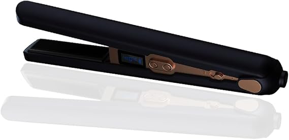 Cordless Hair Straightener with Ceramic Coating, Professional Flat Iron for Curly Hair, Stainless Steel (Black)