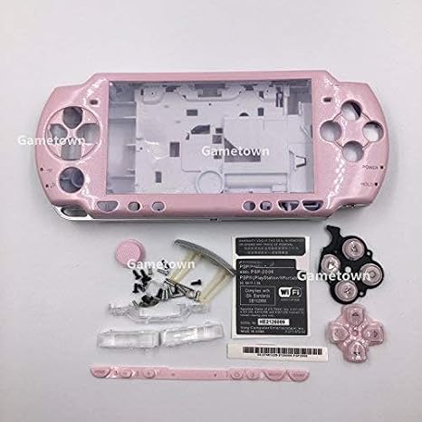 NEW Replacement PSP 2000 Console Full Housing Shell Cover Case with Buttons Screws Set -Pink