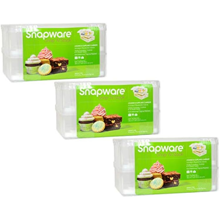 Snapware 1098736 2-Layer Cookie & Cupcake Carrier 3-Pack
