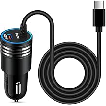 60W Super Fast Charging Android Car Charger Type C Rapid Samsung Car Charger with 3ft Built-in USB C Cable for Samsung Galaxy S26 S25 Edge S24 Ultra S23 S22 S21 A57 A17 A56 A36 A16 A35 A15 A54 A14 A53