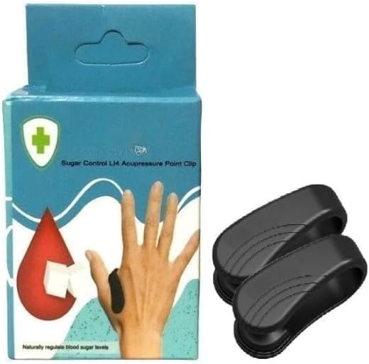 Acupressure Point Clip for Sugar Control, Diabetes, Li4 Tension Relief Wearable Clip, Pack of 2
