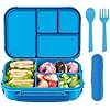 Amathley Lunch Box Kids,Bento Box Adult,Leakproof Lunch Containers for Adults/Kids/Toddler,1200ML-4 Compartments bento Lunch box with Utensil,Microwave & Dishwasher & Freezer Safe (Yellow)
