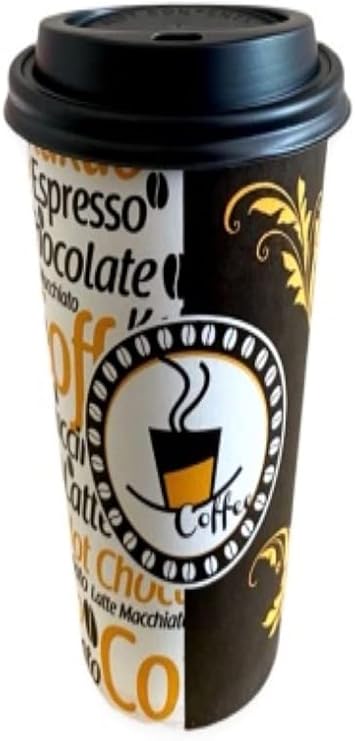 Aygün Excodi Cup - [ CUP ] 12 oz Siyah Kapaklı Karton Bardak - 300 ml - 100 Adet Kaliteli Kahve Bardağı, Sızdırmaz, El Yakmaz - Bej (Americano, Latte, Capuccino)