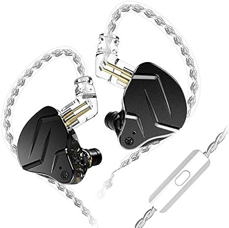 KZ ZSN PRO X 1DD+1BA Dynamic Drive Balanced Armature Hybrid in Ear Earphone,HiFi DJ Monito Running Sport Noise Cancelling, Metal Earphone Earbud,2PIN Detachable Cable Headset (Black with mic)