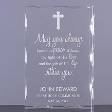 GiftsForYouNow Engraved First Communion Blessings Personalized Keepsake Block, Acrylic, 4" x 6"