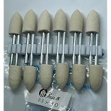 TechDiamondTools Kit of Wool Bobs for Rotary Tools, Mandrel Mounted, 12 Pieces 10 mm Size for Machine polishing, Grinding and Cleaning