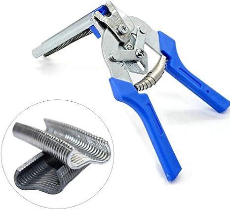 Hog Ring Plier Tool with 600 Pieces M Clips Staples Bird Chicken Mesh Cage Wire Fencing
