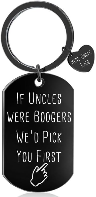 RFTWXHPN Father's Day Birthday Gifts for Uncle from Niece Nephew Funny Uncle Keychain Gifts If Uncles Were Boogers I'd Pick You First Key Chain for Uncle Uncles Christmas Gift Keyrings