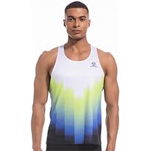 Sanken Men's Seamless Running Tank Tops Ultra Lightweight Marathon Singlets Breathable Race Vests Quick Dry Sleeveless Shirt