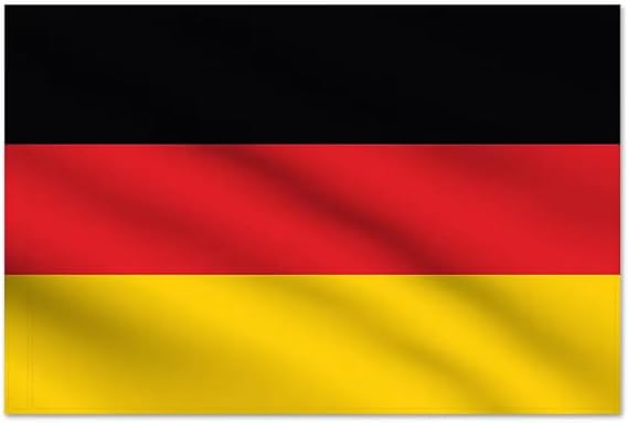 Germany Flag 5x3 ft – Outdoor/Indoor Polyester Flag with Brass Grommets – Fade-Resistant, Double-Stitched Edges – Patriotic Banner for Home, Events, or Business