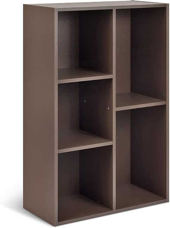 Amazon Basics 5-Cube Organizer Bookcase, Brown, 23.5 cm D x 49.5 cm W x 80 cm H
