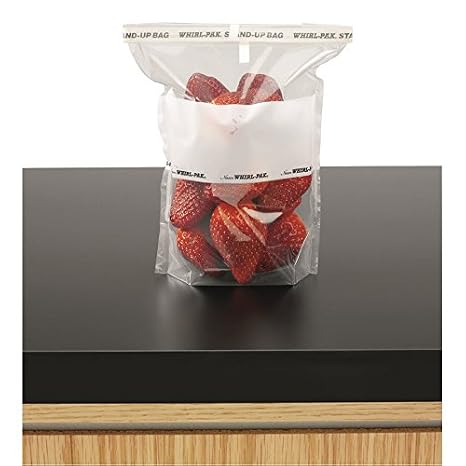 Whirl-Pak B01364WA-DS Nasco Stand-Up Bag, 18.5 cm Length x 7.5 cm Width, 118 mL Capacity (Pack of 500)