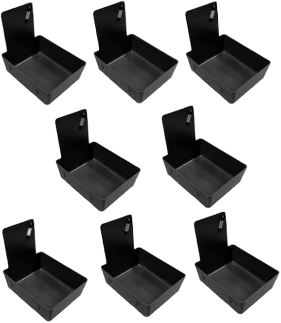 8/Pk Medium Medical Pro Lab Pan Dental Working Lab Pan Plastic with Stainless Steel Clip (Black)