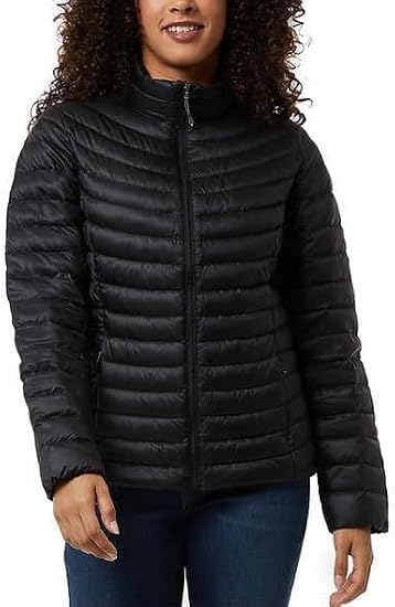 32 Degrees Womens Midweight Down Jacket (Black, XL), X-Large