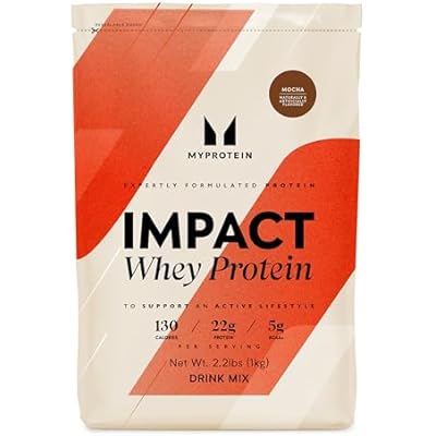 Myprotein Impact Whey Protein Powder, 2.2 Lbs 31 Servings Mocha, 22g Protein & 5g BCAA Per Serving, Shake for Superior Performance