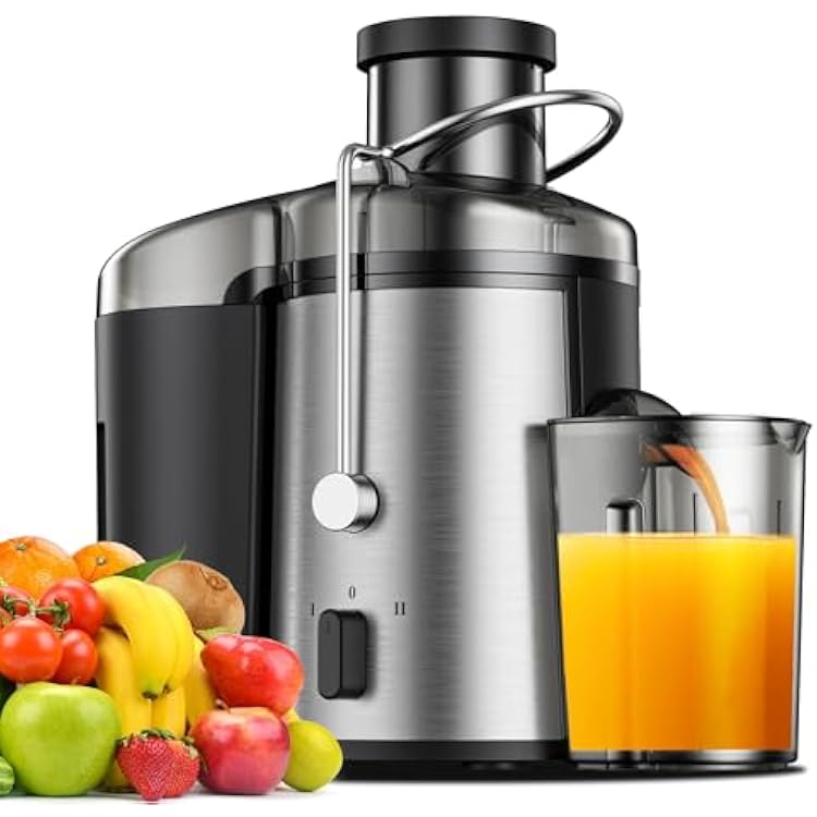 Juicer Machine, 500W Juicer with 3 Inch Wide Mouth 2 Speed Setting, Centrifugal Juicer for Fruit And Vegetables Juice Extractor Easy to Clean, BPA Free, Normal, Black