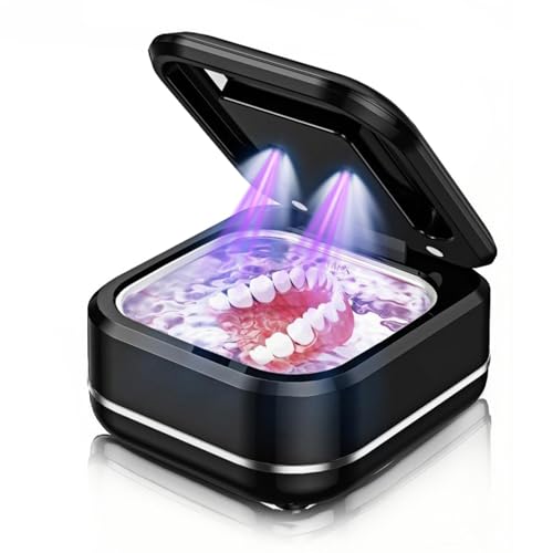 Ultrasonic Retainer Cleaner Machine for Dental Appliances. 2 Cleaning Modes42khz, 24w,180ml Black,YKL