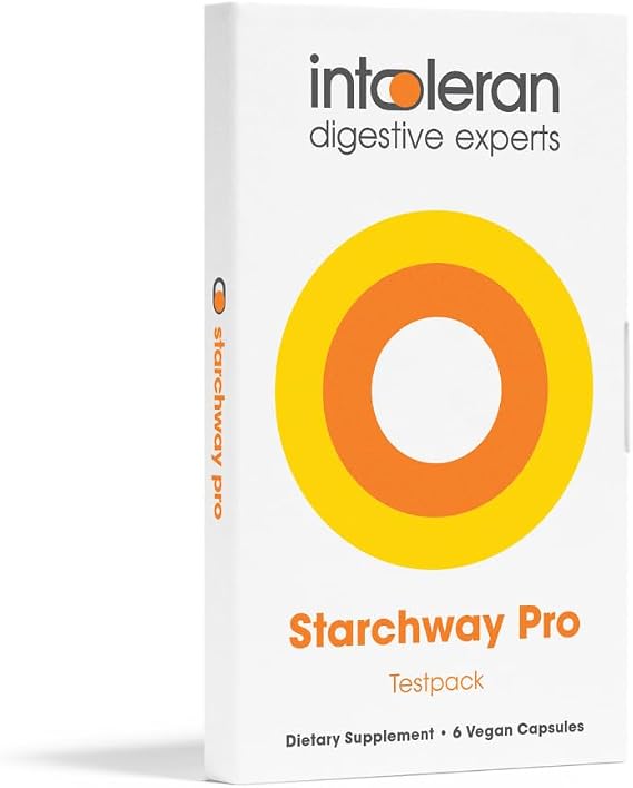 Intoleran Starchway Pro Digestive Enzymes - Testpack 6 Capsules | Supplement for Starch & Sucrose Intolerance, Helps Digest Sugars & Starchy Foods, Invertase, Gluco-Amylase, Amylase & Maltase