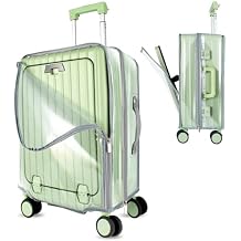Clear PVC Suitcase Cover Protector, Carry on Luggage Protective Covers for Wheeled Suitcase Waterproof Dustproof Anti-scratch, Special Designed for 20" Luggage with Front Open Pocket, No Disassembly