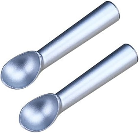 Magik 1-2pcs Antifreeze 7 Inch Ice Cream Scoop Spade Shaped Spoon Aluminum Nonstick (2 Pack, Silver)