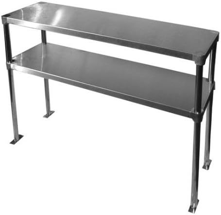 KPS Stainless Steel Double Overshelf for Prep Work Table 18 x 48 Top Mount - NSF