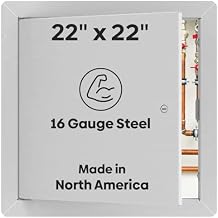 Best 22" x 22" Drywall Access Panel for Wall & Ceiling - Universal Flush Steel Access Door with Exposed Flange, 16-Gauge Steel, White Powder Coat, LEED Ready for Plumbing, HVAC & Electrical, BA-UAP