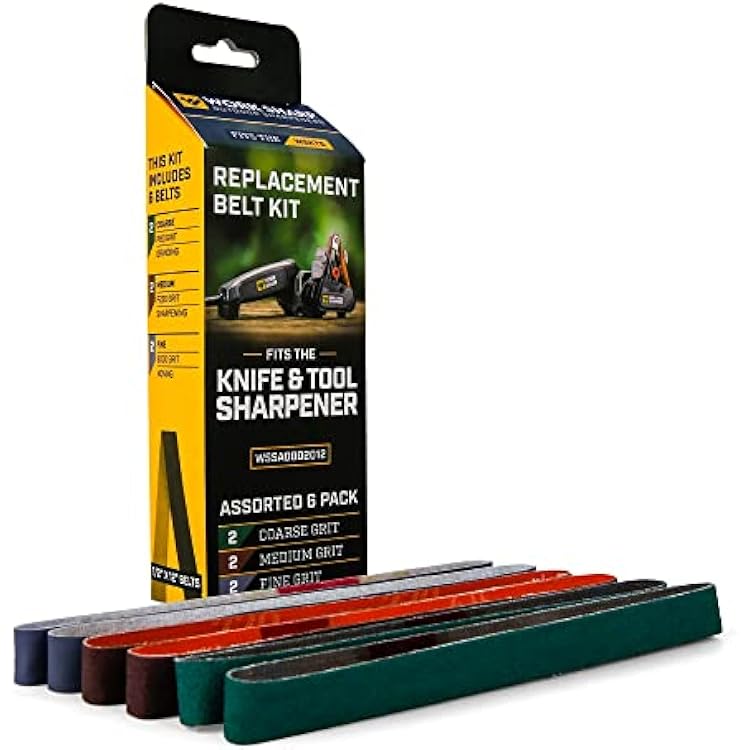Official Work Sharp Knife & Tool Sharpener Assorted P80, P220, 6000 Replacement Belt Kit