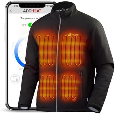 Venture Heat Mens Heated Jacket with Battery Included - High Powered Self Warming Coat, Softshell Water Resistant