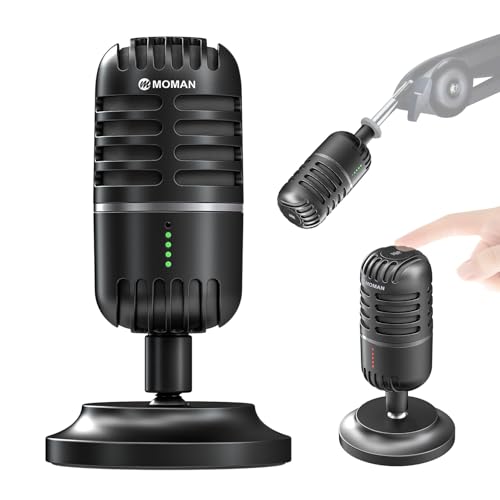 Moman USB Microphone, EMP Desktop Condenser PC Microphones for Steaming Podcast Mic Recording Gaming Zoom Meeting YouTube ASMR Online Conference Course, USB-Podcast-Streaming-Computer-Microphone