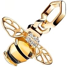Gold Bee Sparkling Dangle Charm Fit Women Bracelet Necklaces Fashion Gifts 925 Sterling Silver DIY Jewelry