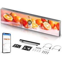 P1.86 Ultra-Thin Programmable LED Sign, 25.2" 6.3" Full Color Digital Display with APP & PC Control, DIY Text Image Video Editing High-Resolution GOB LED Advertising Screen for Business