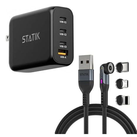 Statik 360 Pro Gen2 Charging Cable (3ft) & GaN Charger (100W)