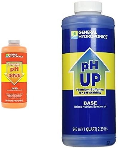General Hydroponics pH Up and pH Down Liquids - Stabilize Nutrient pH in Hydroponics, 1 qt. Bottles
