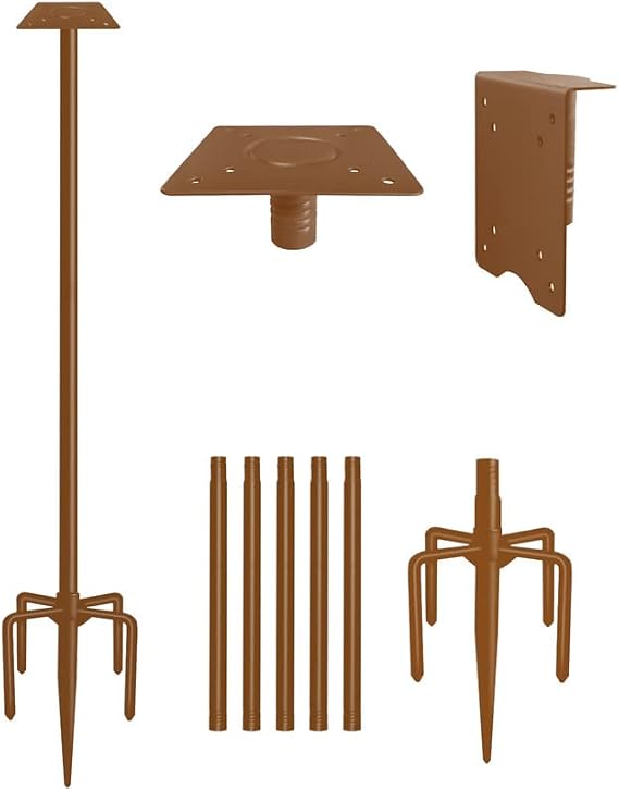 90Inch Bird House Pole Mount for Outdoor, Brown