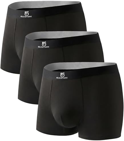 Mens Modal Underwear Trunks Underwear for Men Pack with Pouch Moisture Wicking